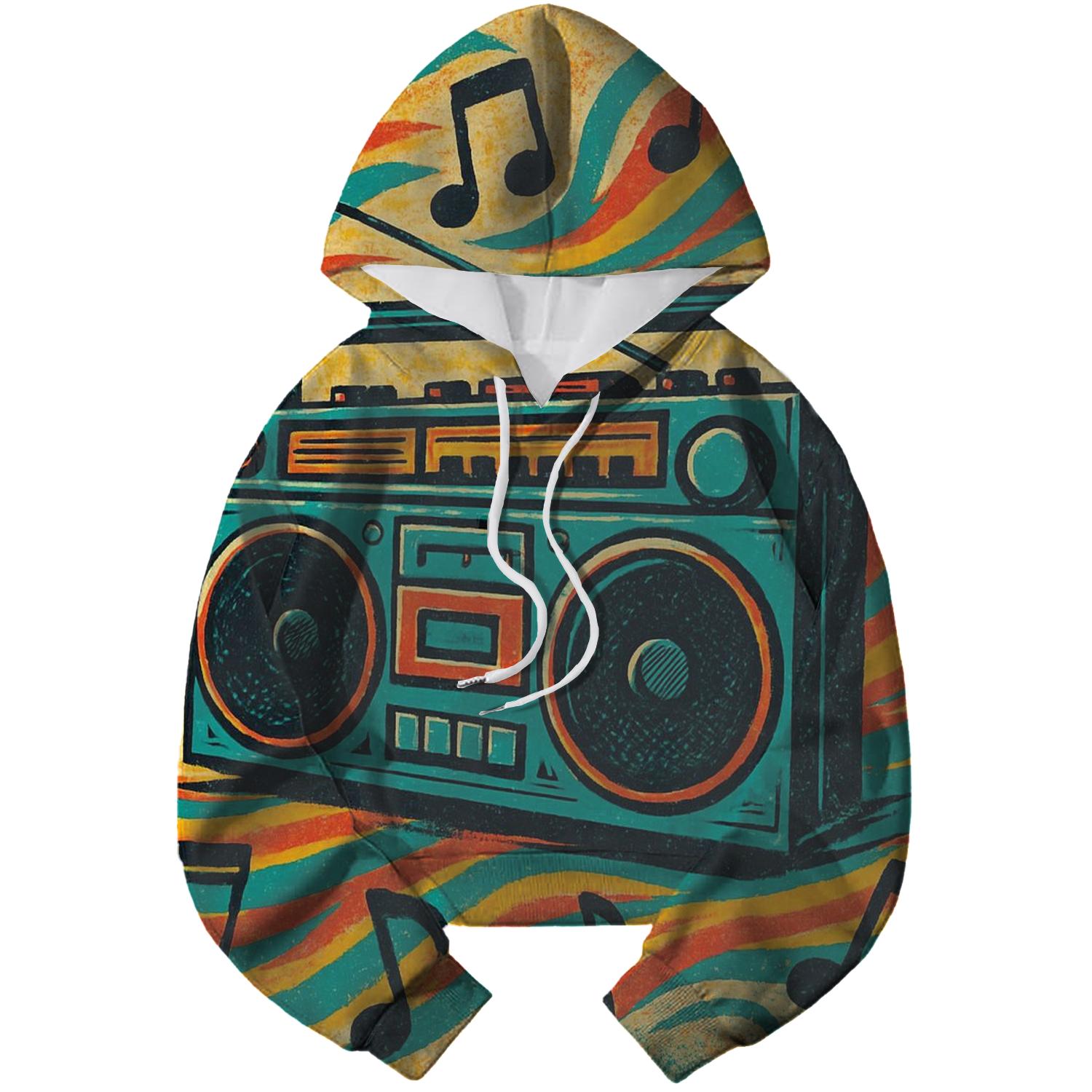 Boombox Jams Cropped Hoodie