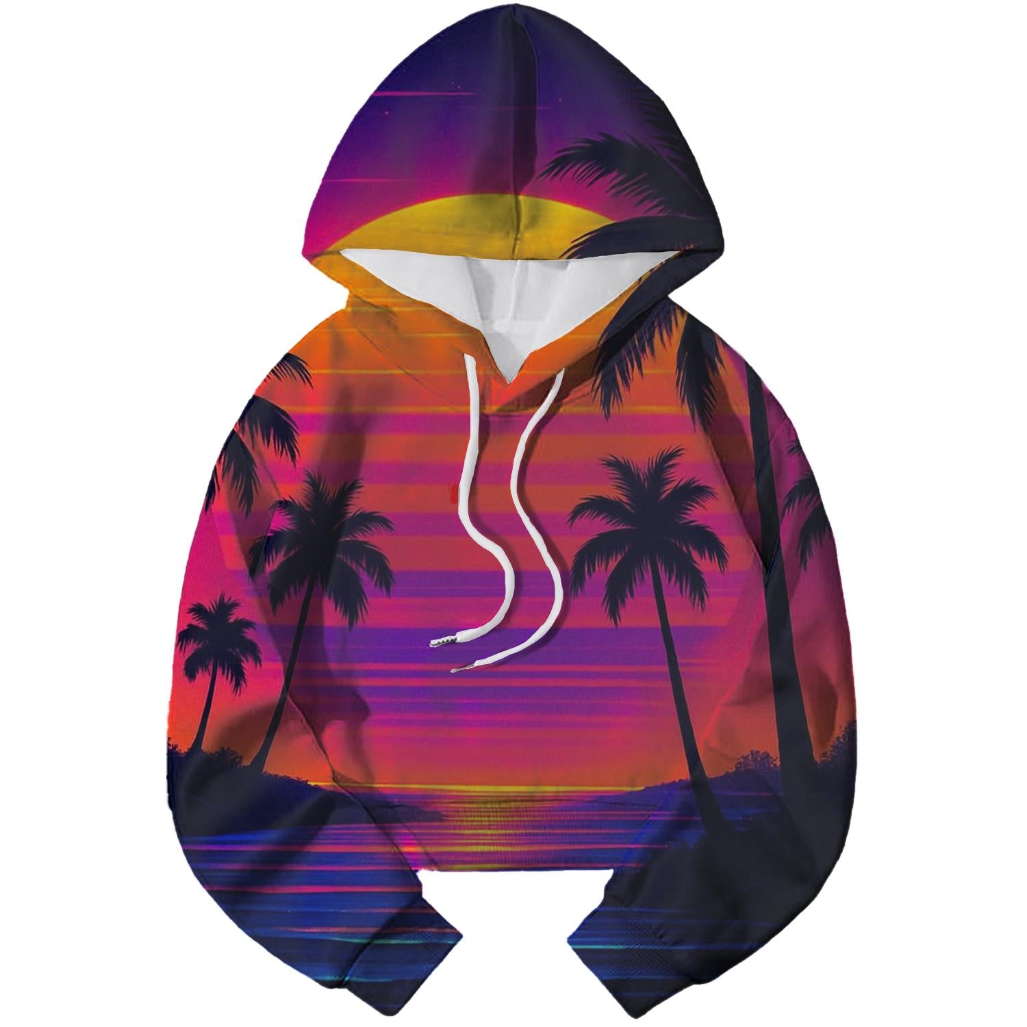 Neon Landscape Cropped Hoodie