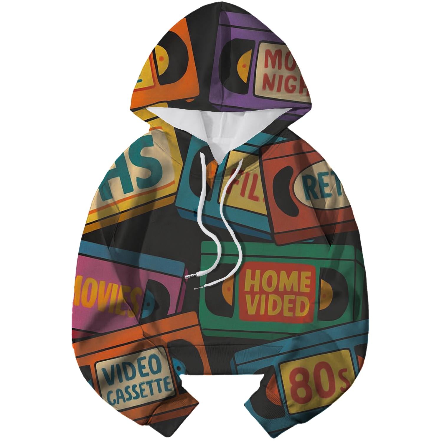 VHS Retro Cropped Hoodie