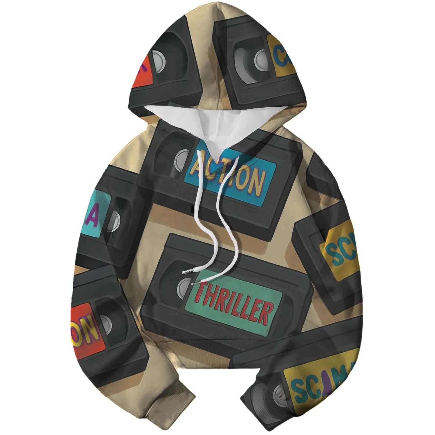 VHS Vibes Cropped Hoodie