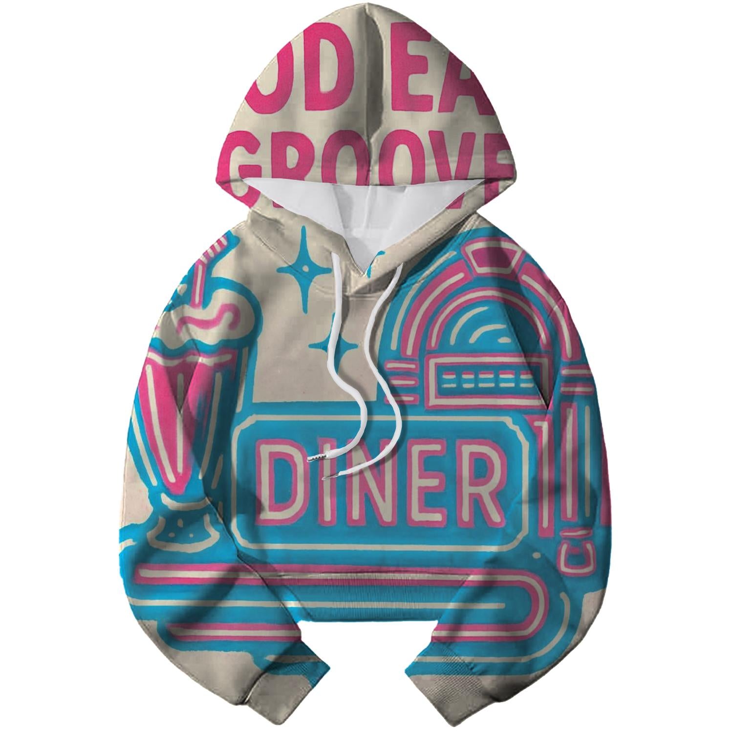 Retro Neon Diner Hoodie