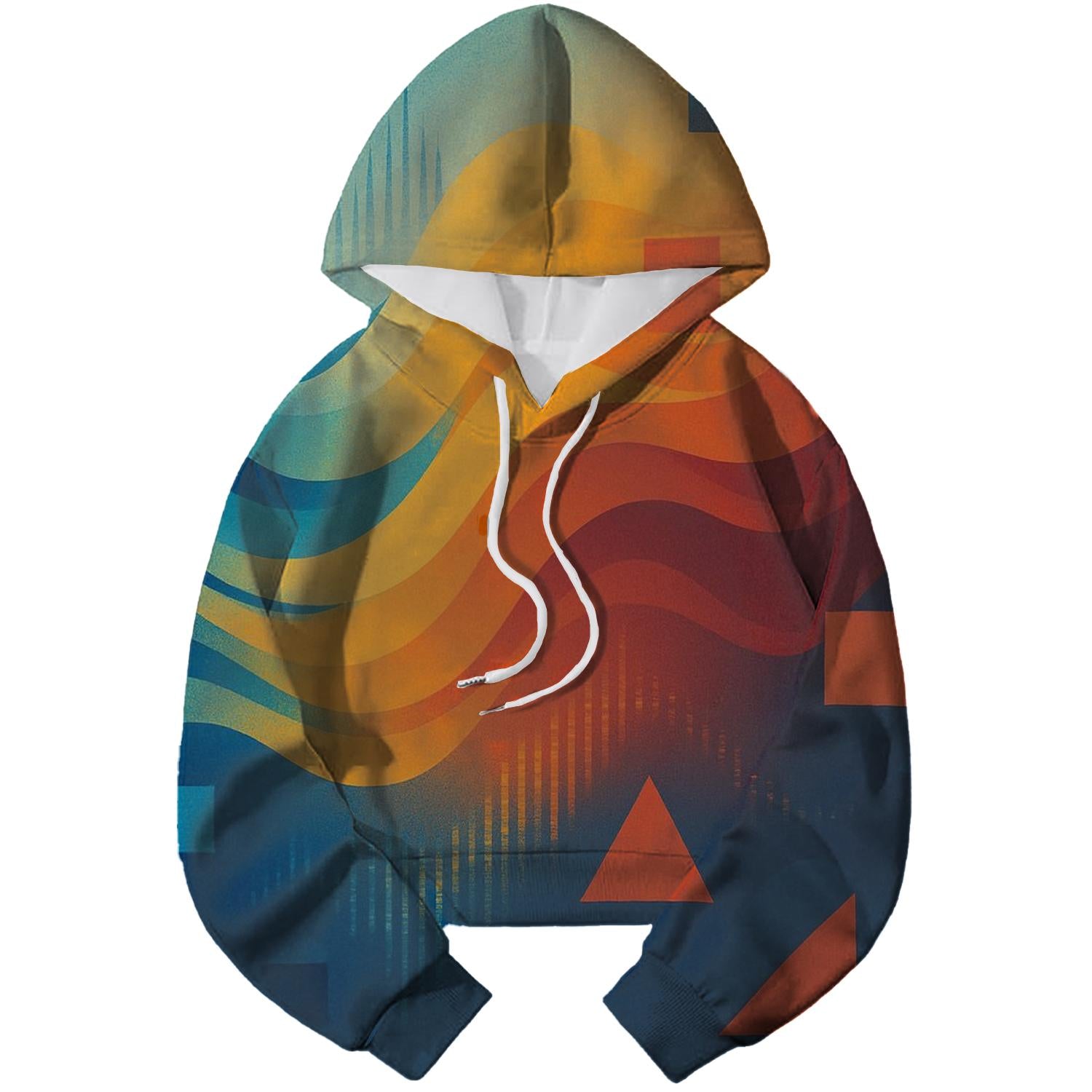 Abstract Music Wave Cropped Hoodie