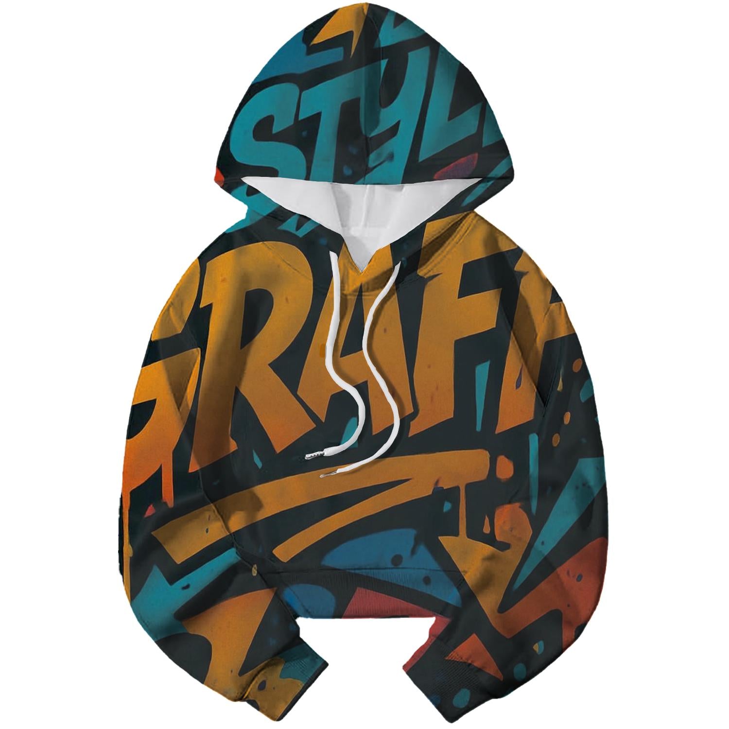 Graffiti Style Explosion Cropped Hoodie