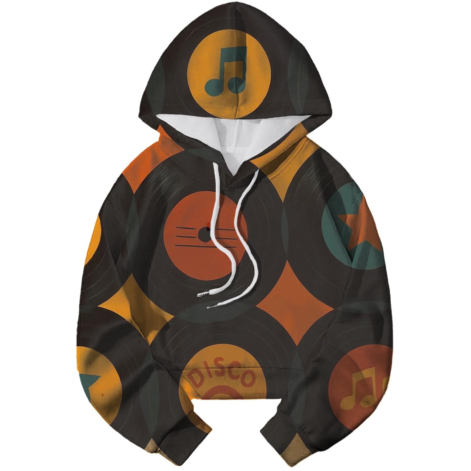 Vinyl Record Collection Cropped Hoodie