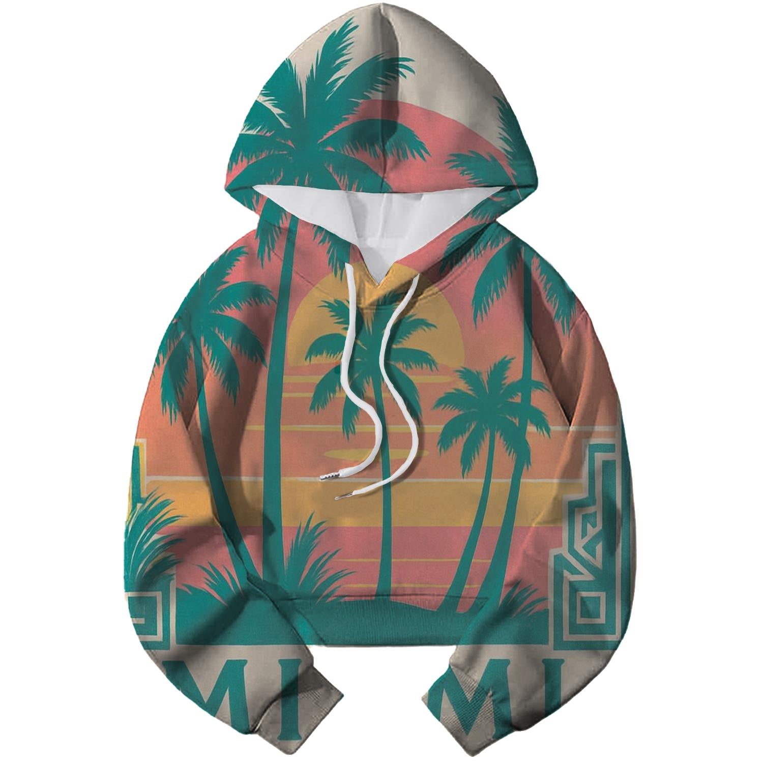 80s Miami Vibes Cropped Hoodie
