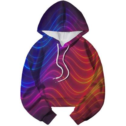 Electro Retro Wave Cropped Hoodie