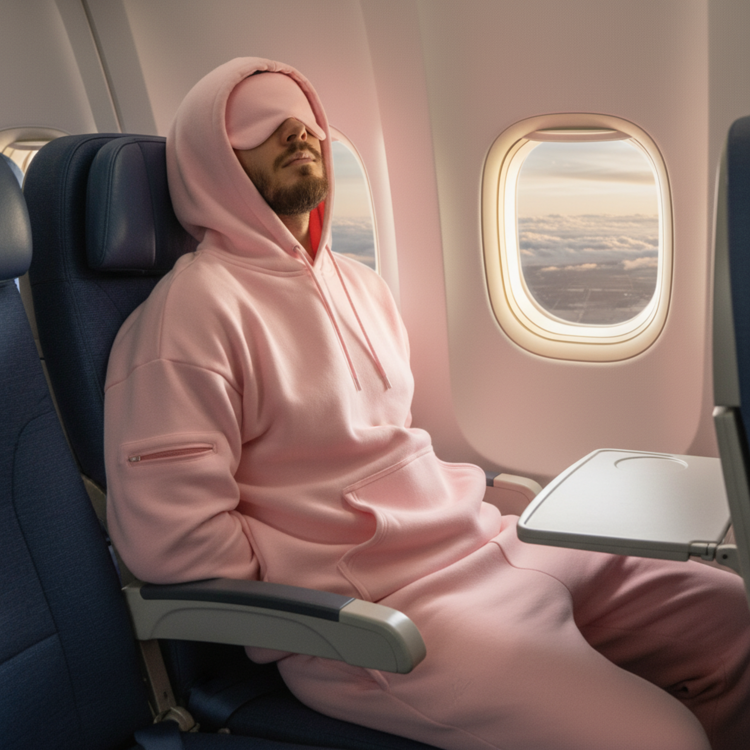Travel Hoodie With Built In Sleep Cover Design