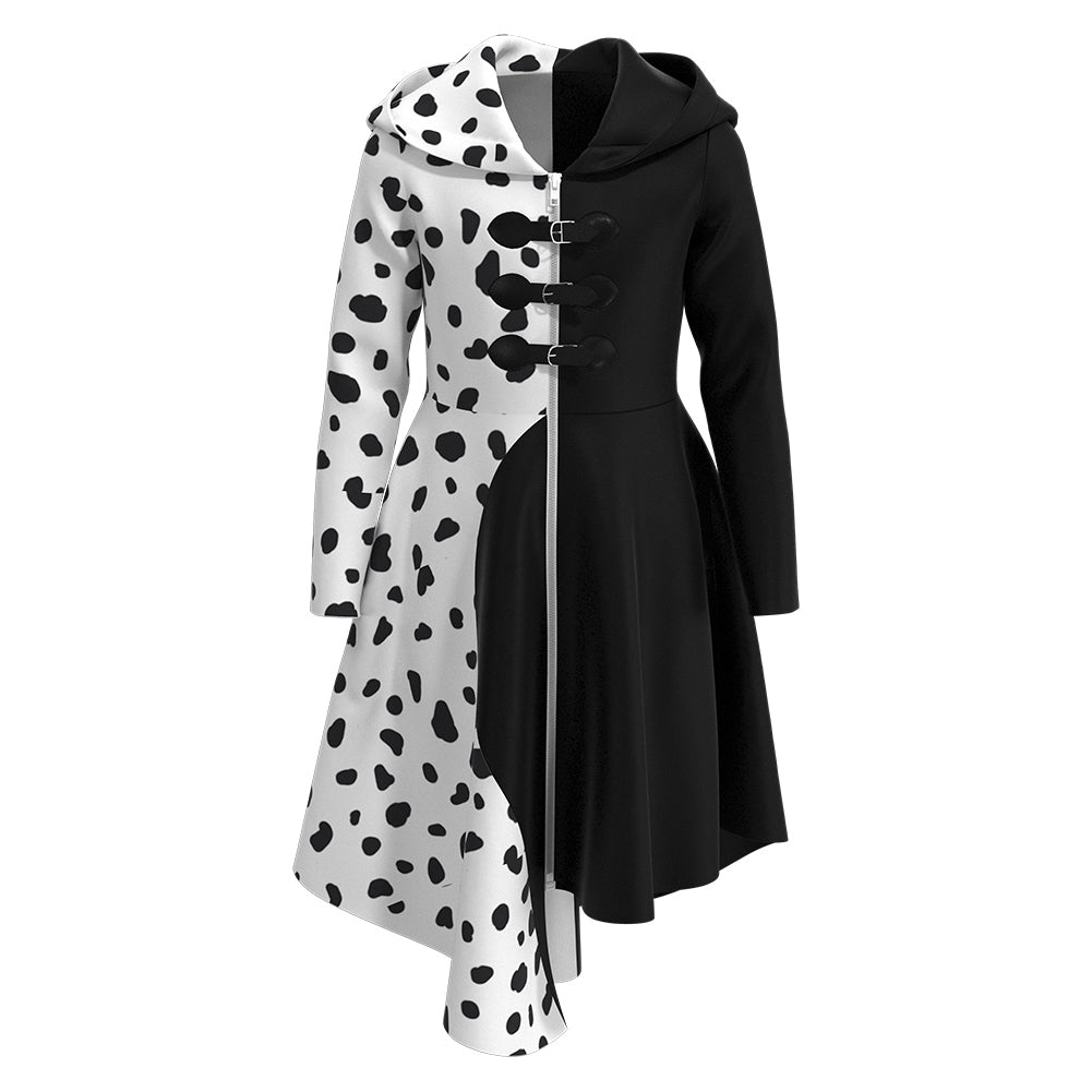 Kids Cruella Cosplay Costume Dress-Soco Hoodie