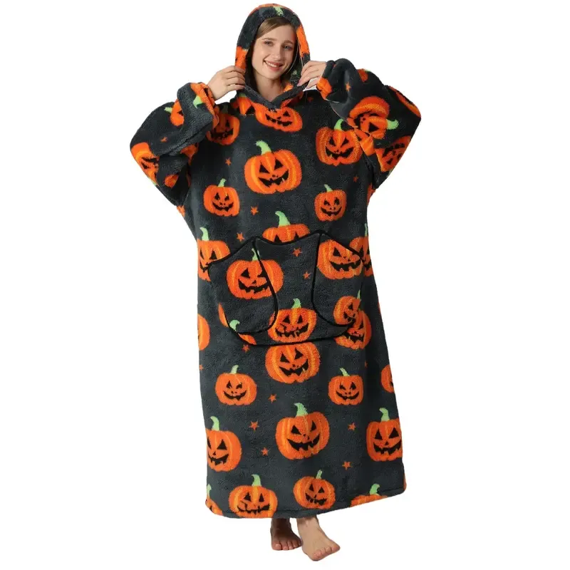 Cartoon Printed Cozy Hooded Blanket