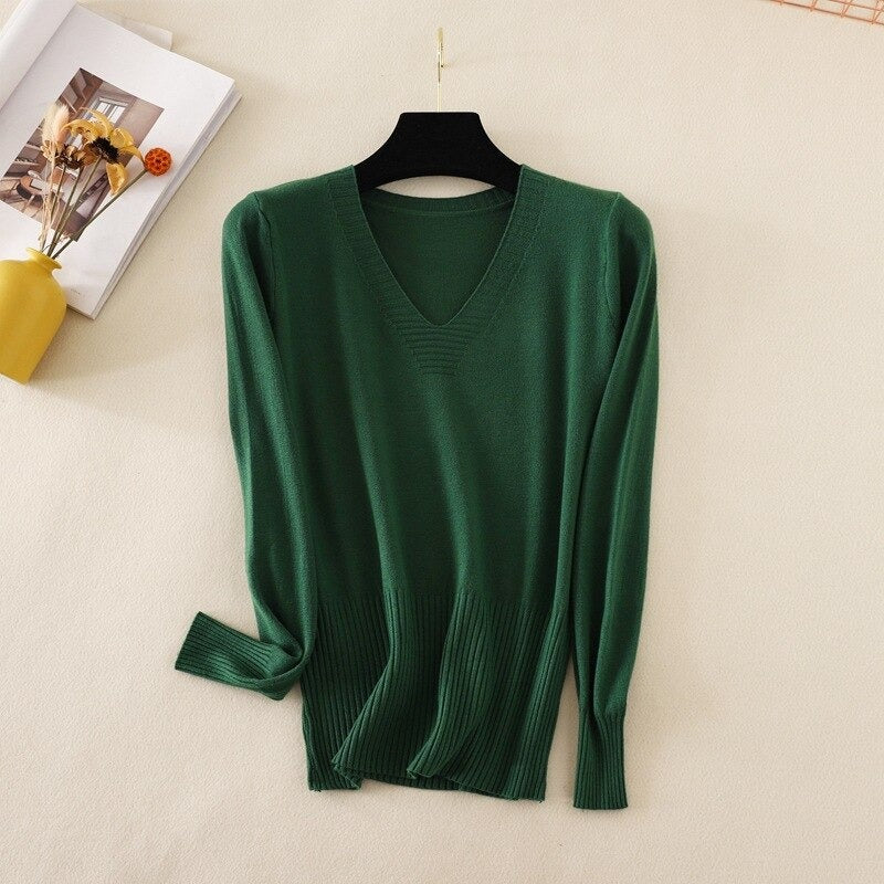 Slim Knitted Long Sleeve Sweater Jumper For Women-Soco Hoodie