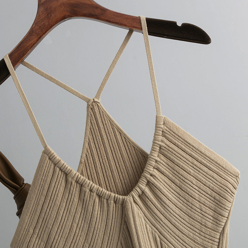 Halter Knitted Dress For Women-Soco Hoodie