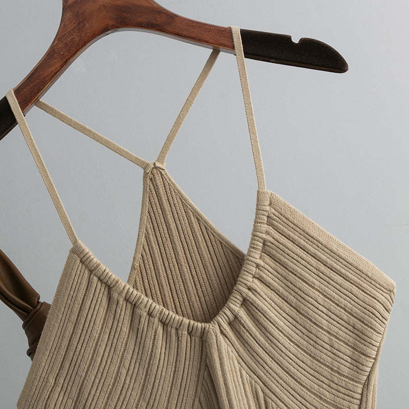 Halter Knitted Dress For Women-Soco Hoodie