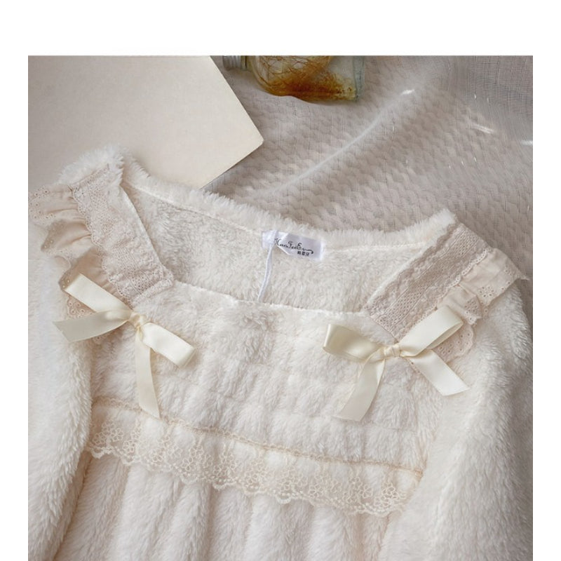 Korean Lace Long Pajama Set For Women-Soco Hoodie