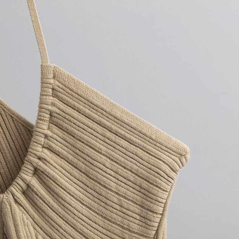 Halter Knitted Dress For Women-Soco Hoodie