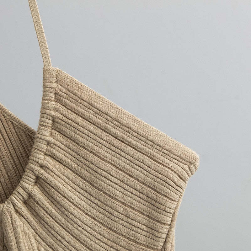 Halter Knitted Dress For Women-Soco Hoodie