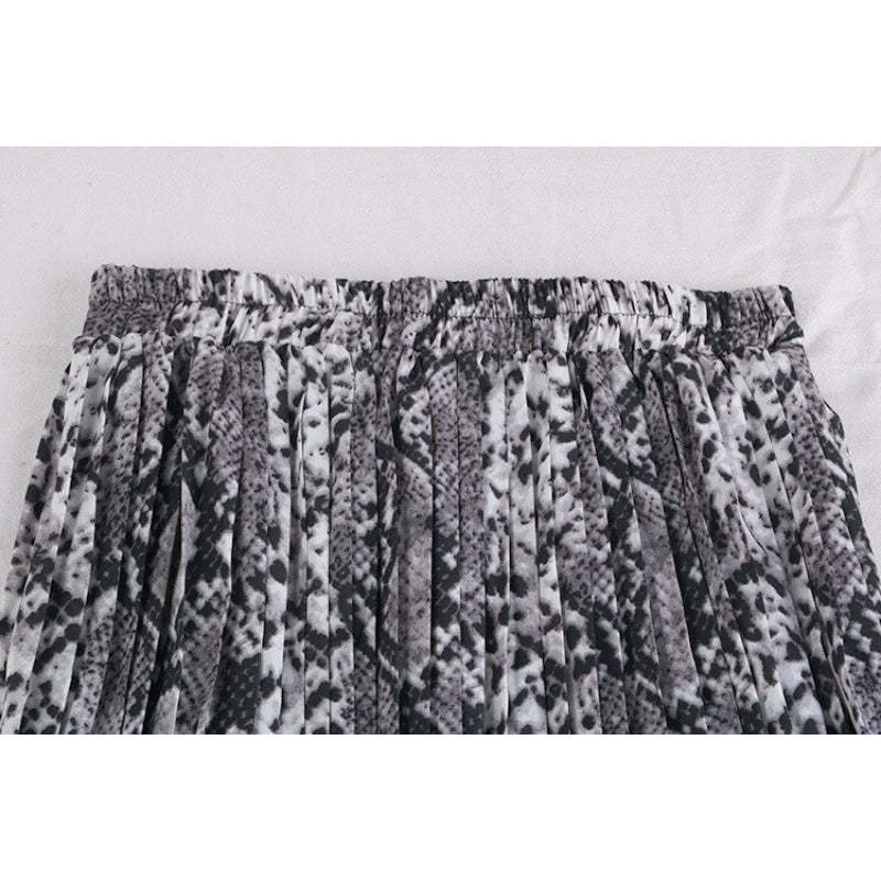 Animal Print High Waist Pleated Skirt-Soco Hoodie