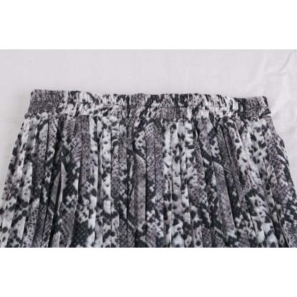 Animal Print High Waist Pleated Skirt-Soco Hoodie