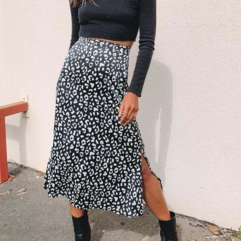 Boho Printed Midi Skirt For Women-Soco Hoodie