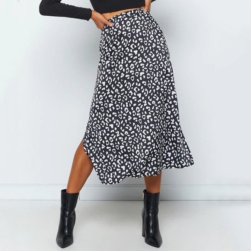Boho Printed Midi Skirt For Women-Soco Hoodie
