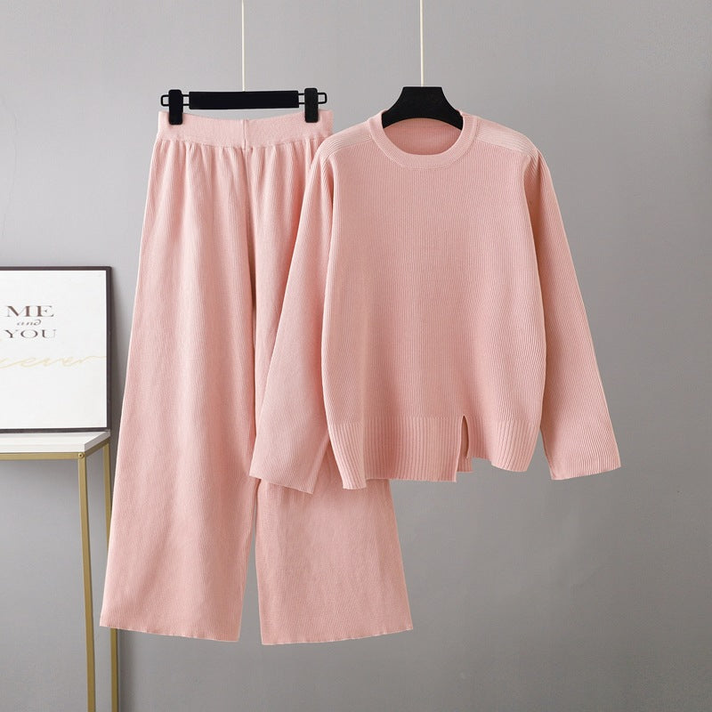 Loose Slit Sweater 2-Piece Set-Soco Hoodie