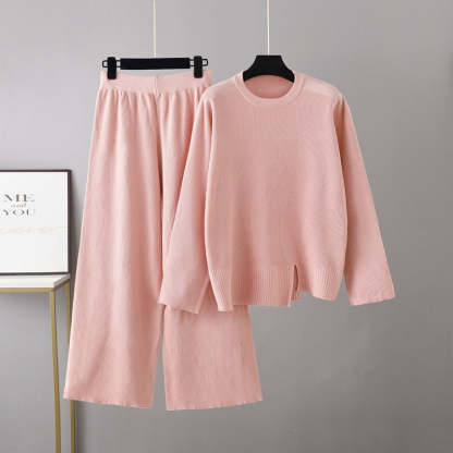 Loose Slit Sweater 2-Piece Set-Soco Hoodie