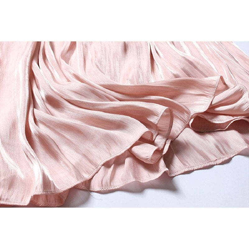 Shiny Silky Gloss Casual Midi Skirt For Women-Soco Hoodie