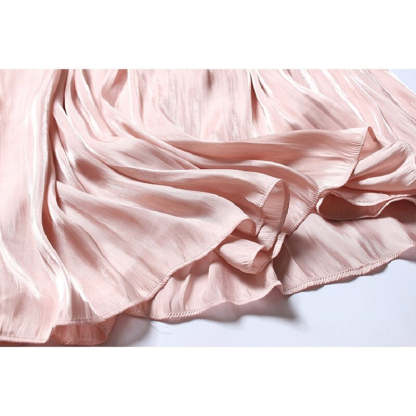 Shiny Silky Gloss Casual Midi Skirt For Women-Soco Hoodie