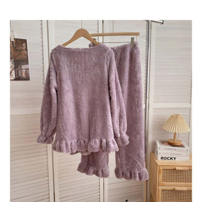 Korean Lace Long Pajama Set For Women-Soco Hoodie