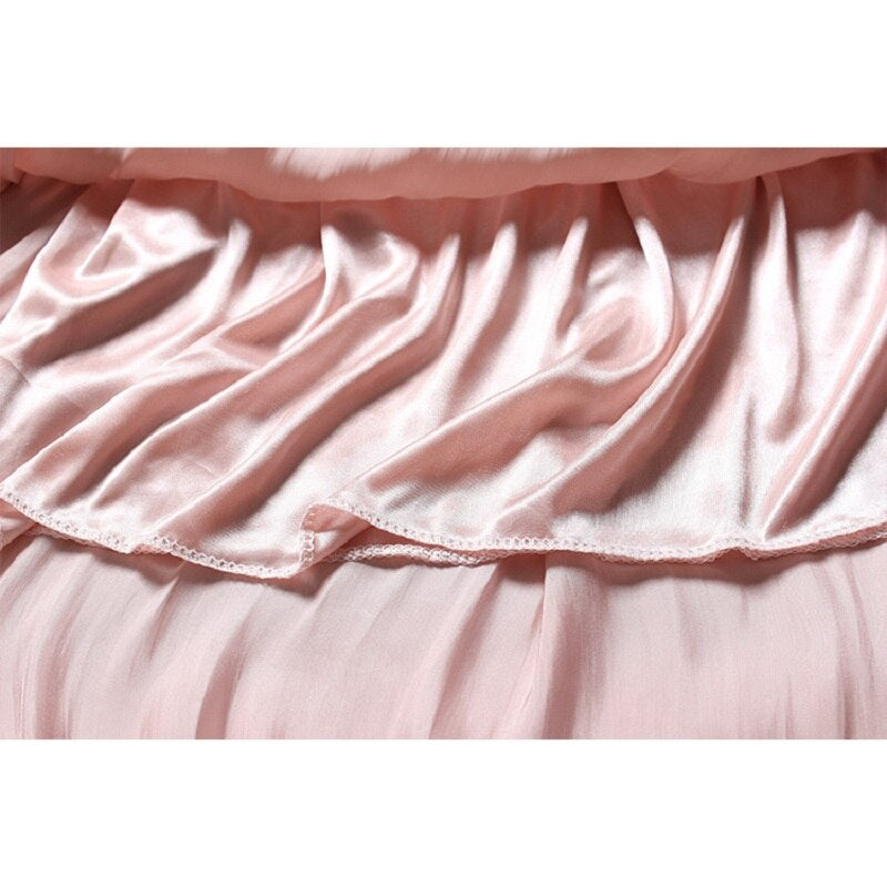 Shiny Silky Gloss Casual Midi Skirt For Women-Soco Hoodie