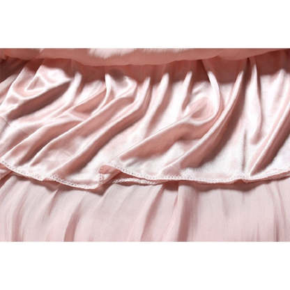 Shiny Silky Gloss Casual Midi Skirt For Women-Soco Hoodie