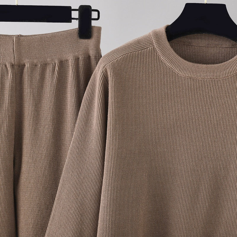 Loose Slit Sweater 2-Piece Set-Soco Hoodie