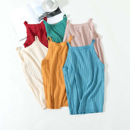 Knitted Sleeveless Slim Fit Camisole-Soco Hoodie