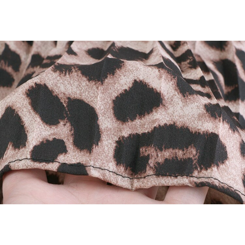 Animal Print High Waist Pleated Skirt-Soco Hoodie
