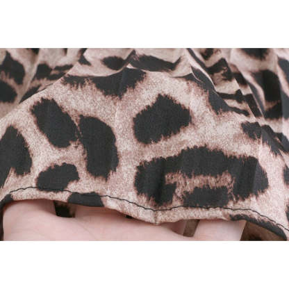 Animal Print High Waist Pleated Skirt-Soco Hoodie