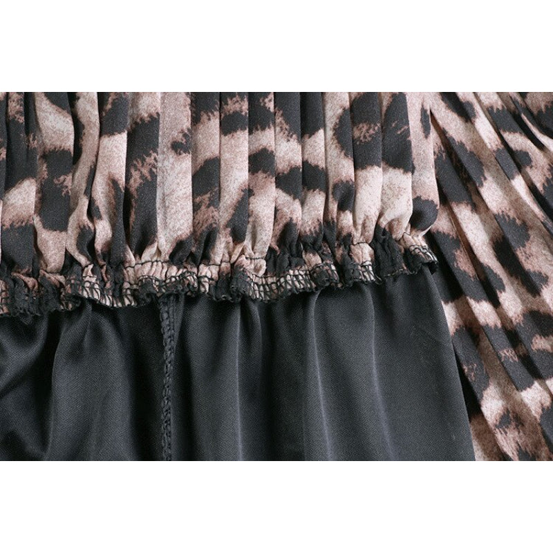Animal Print High Waist Pleated Skirt-Soco Hoodie