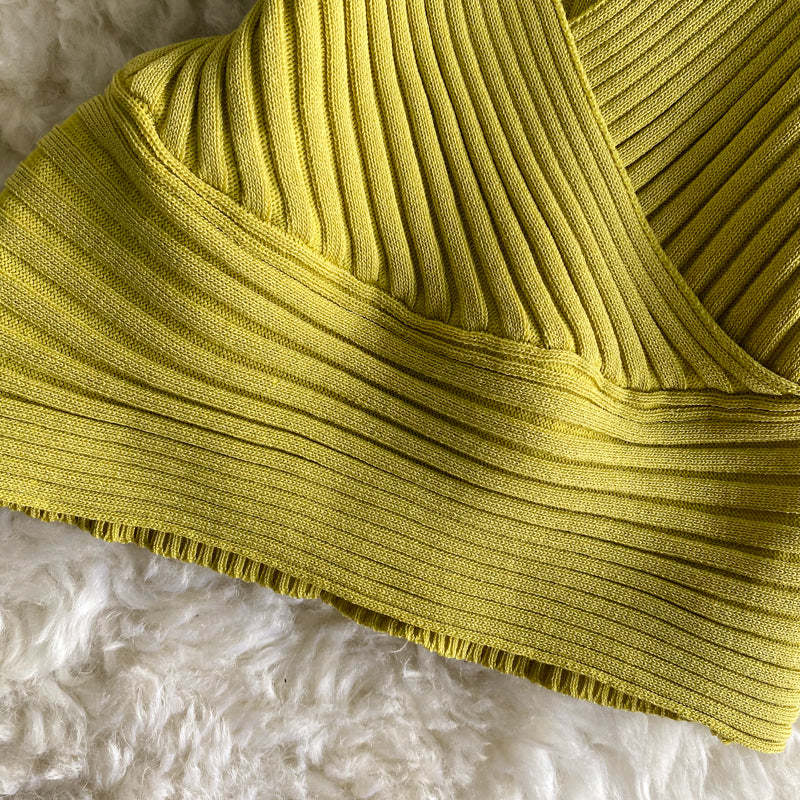 Retro Knitted Vest V-Neck Solid Camisole-Soco Hoodie