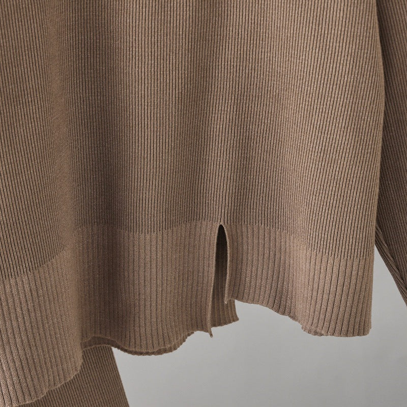 Loose Slit Sweater 2-Piece Set-Soco Hoodie