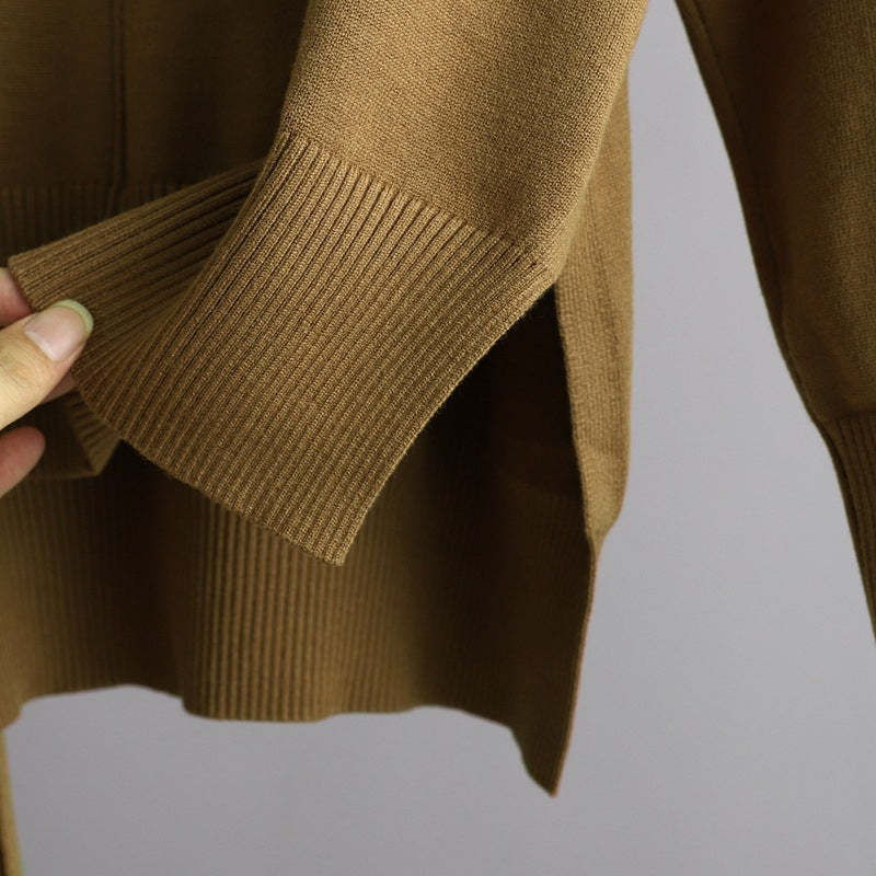 Knitted Sweater Pullover With Pants Two-Piece Set-Soco Hoodie