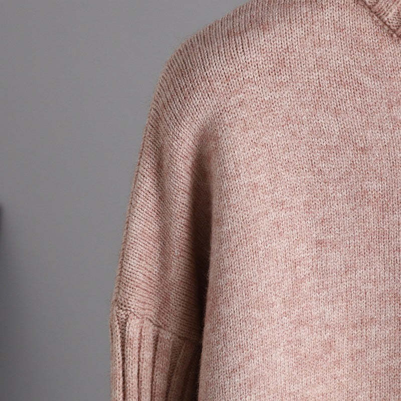 Women's Turtleneck Thickened Knitted Sweater Set-Soco Hoodie