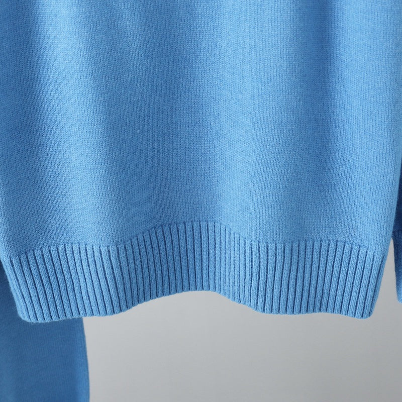 Oversized Two-Piece Knitted Thick Set-Soco Hoodie