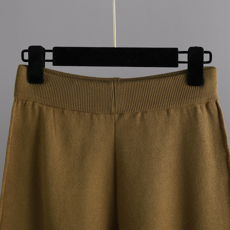 Knitted Sweater Pullover With Pants Two-Piece Set-Soco Hoodie