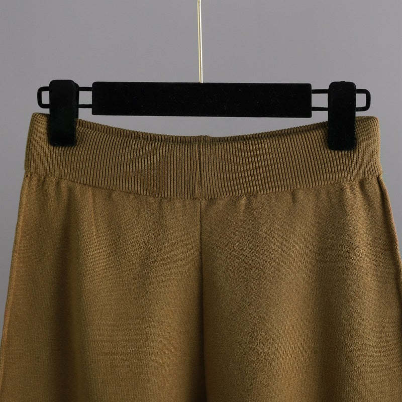 Knitted Sweater Pullover With Pants Two-Piece Set-Soco Hoodie