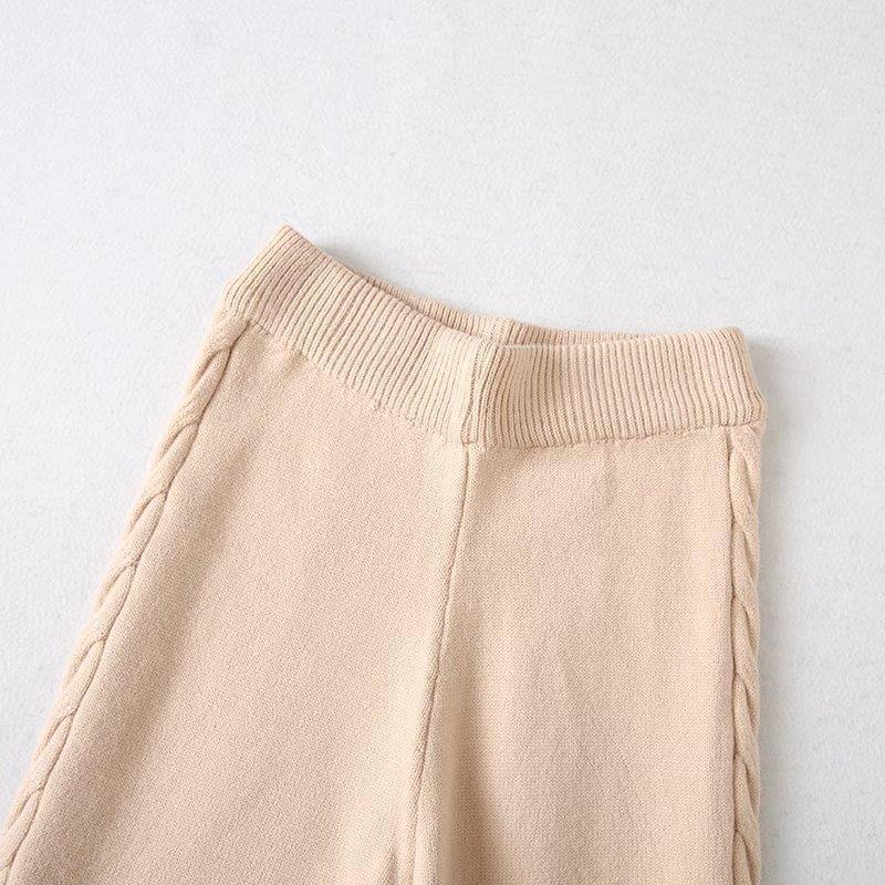 Winter Twist Knitted Wide Leg Pant Sets-Soco Hoodie