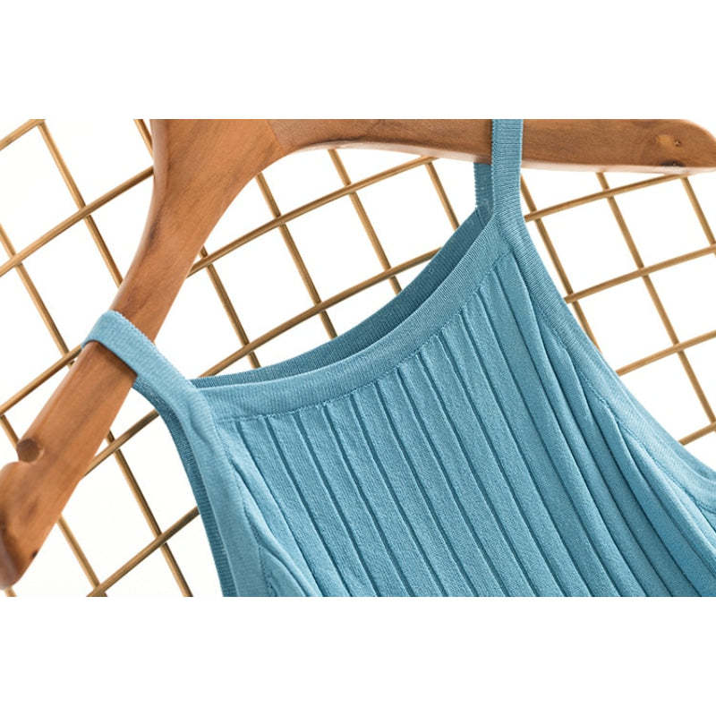 Knitted Sleeveless Slim Fit Camisole-Soco Hoodie