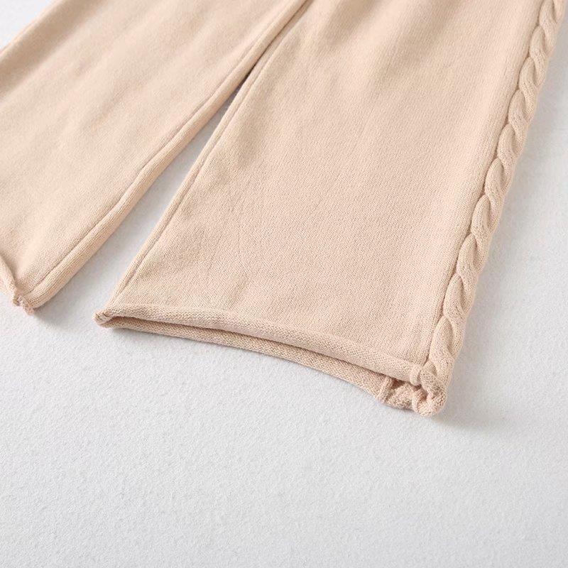 Winter Twist Knitted Wide Leg Pant Sets-Soco Hoodie