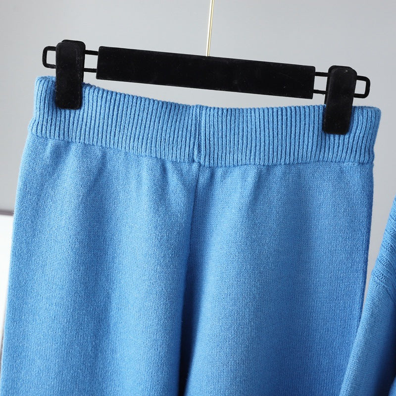 Oversized Two-Piece Knitted Thick Set-Soco Hoodie