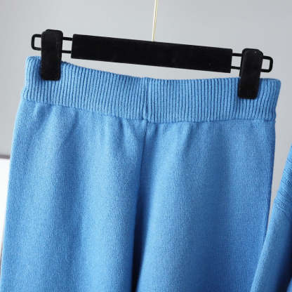 Oversized Two-Piece Knitted Thick Set-Soco Hoodie