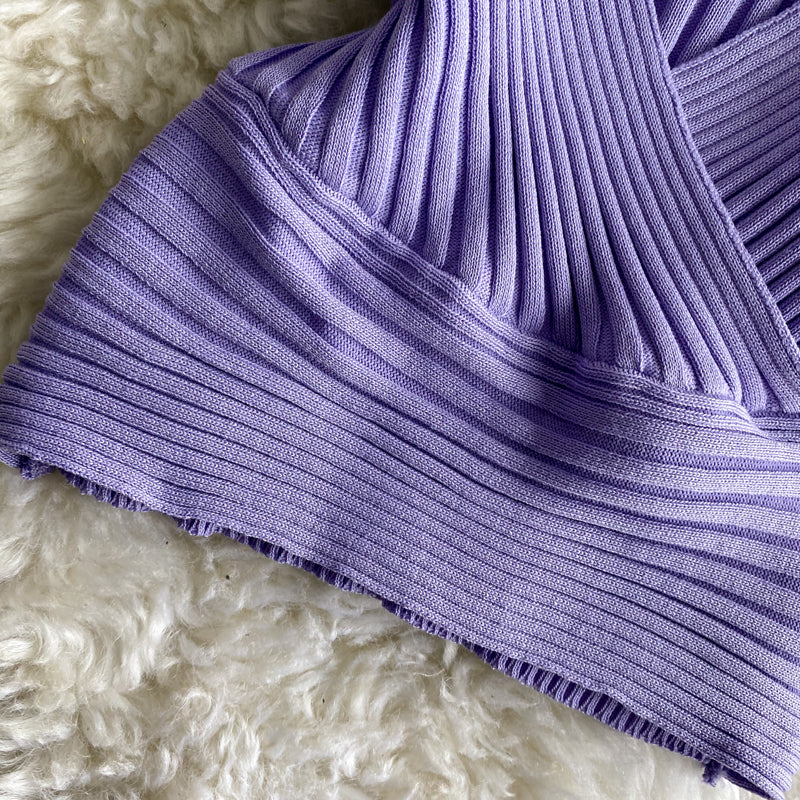 Retro Knitted Vest V-Neck Solid Camisole-Soco Hoodie