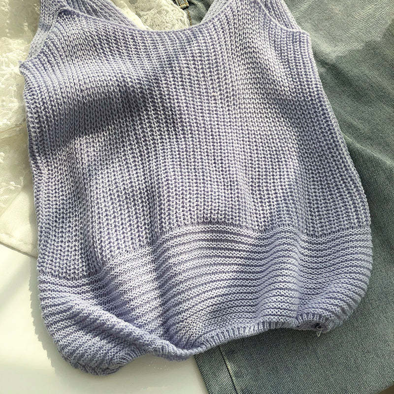 Casual Solid Cross Tie Bow Cami's-Soco Hoodie