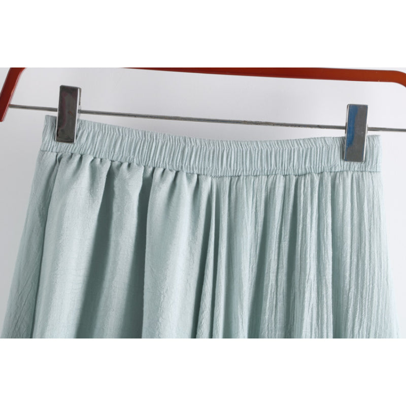 Solid Linen Fishtail Skirt For Women-Soco Hoodie